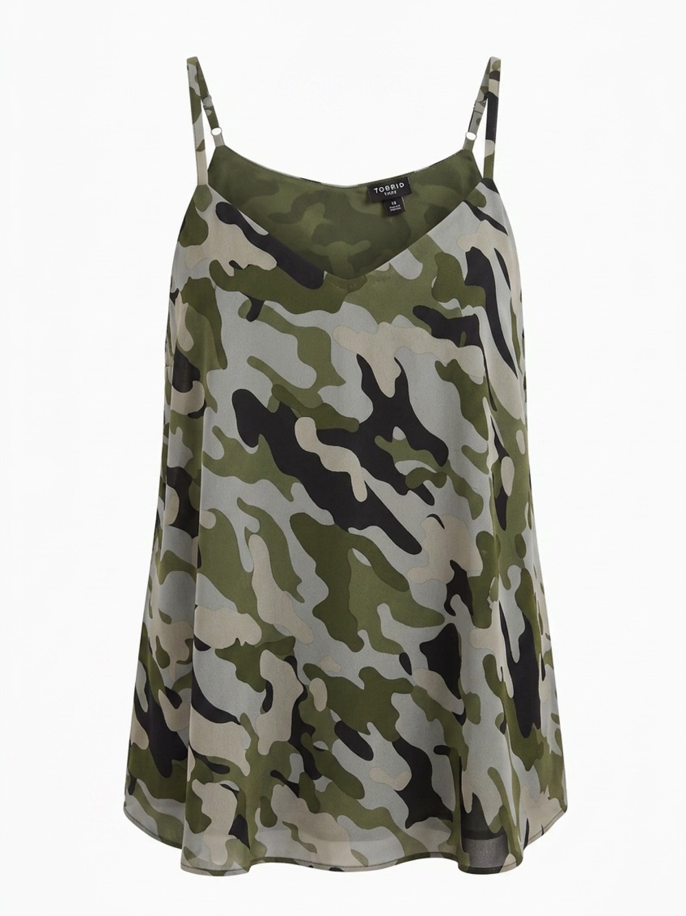 Torrid Sophie Camo Chiffon Swing Cami Tank Top Size XXL NWT